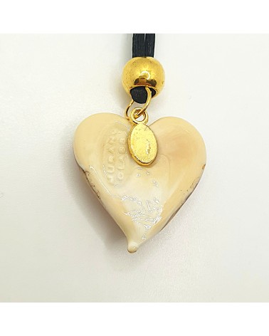 Pendentif cœur vortex en verre de Murano bijoux fantaisies fait à la main