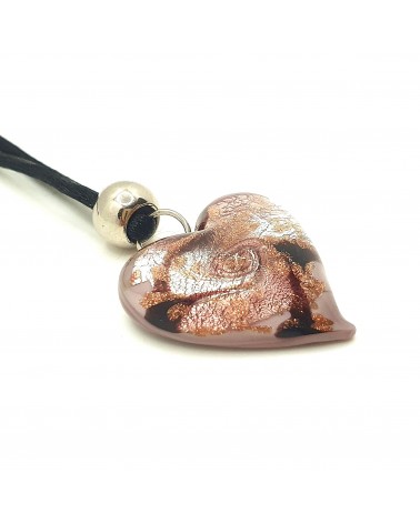 Pendentif cœur vortex en verre de Murano bijoux fantaisies fait à la main