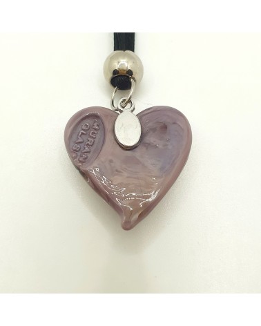 Pendentif cœur vortex en verre de Murano bijoux fantaisies fait à la main