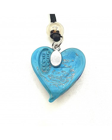 Pendentif cœur vortex en verre de Murano bijoux fantaisies fait à la main