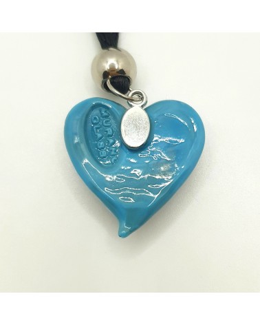 Pendentif cœur vortex en verre de Murano bijoux fantaisies fait à la main