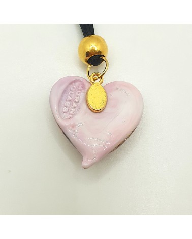Pendentif cœur vortex en verre de Murano bijoux fantaisies fait à la main