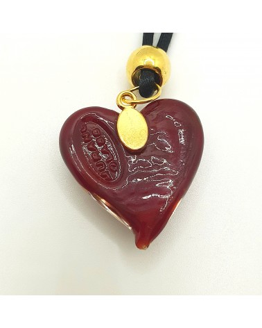 Pendentif cœur vortex en verre de Murano bijoux fantaisies fait à la main
