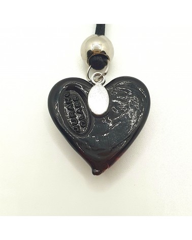 Pendentif cœur vortex en verre de Murano bijoux fantaisies fait à la main