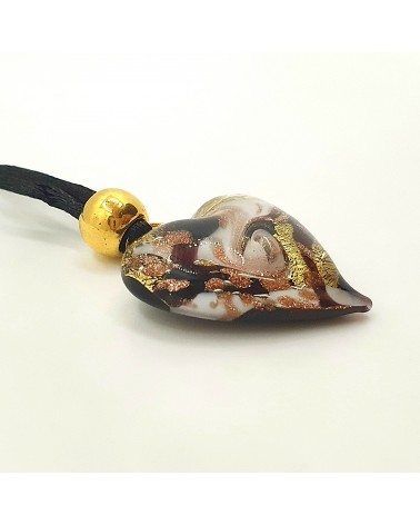 Pendentif cœur vortex en verre de Murano bijoux fantaisies fait à la main