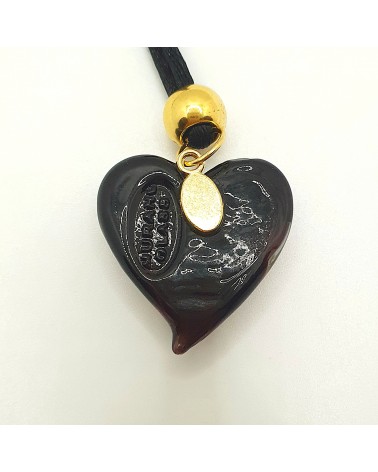 Pendentif cœur vortex en verre de Murano bijoux fantaisies fait à la main