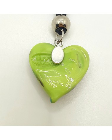 Pendentif cœur vortex en verre de Murano bijoux fantaisies fait à la main