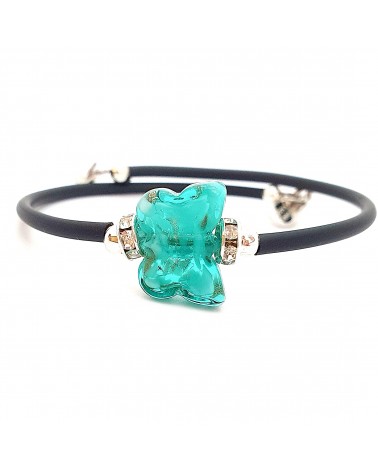 Bracelet Farfalla en verre de Murano marron bijoux Murano made in Italie