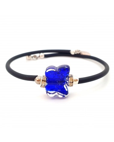 Bracelet Farfalla en verre de Murano marron bijoux Murano made in Italie