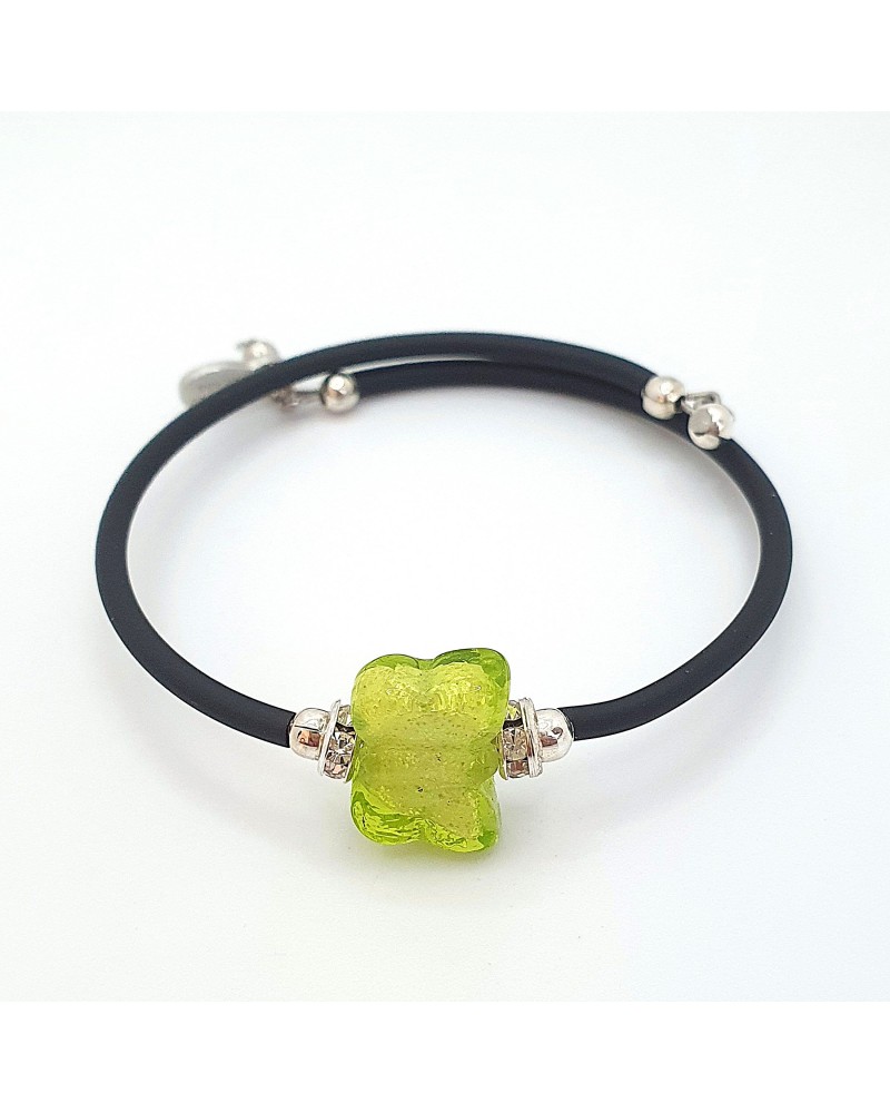 Bracelet Farfalla en verre de Murano marron bijoux Murano made in Italie