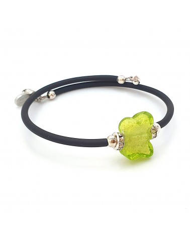 Bracelet Farfalla en verre de Murano marron bijoux Murano made in Italie