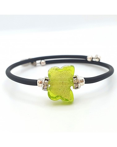Bracelet Farfalla en verre de Murano marron bijoux Murano made in Italie