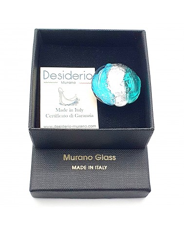 Bague ronde verre Murano collection vague bijoux fait à la main Bague ronde verre Murano collection vague bijoux fait à la main
