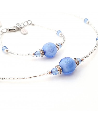 Parure perle centrale en verre de Murano  artisans italiens fait à la main