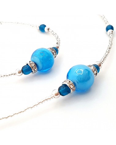 Parure perle centrale en verre de Murano  artisans italiens fait à la main