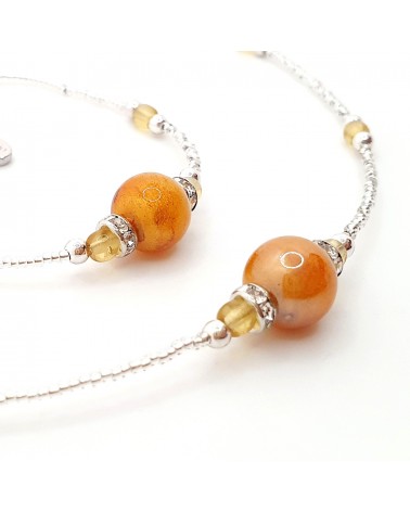 Parure perle centrale en verre de Murano  artisans italiens fait à la main