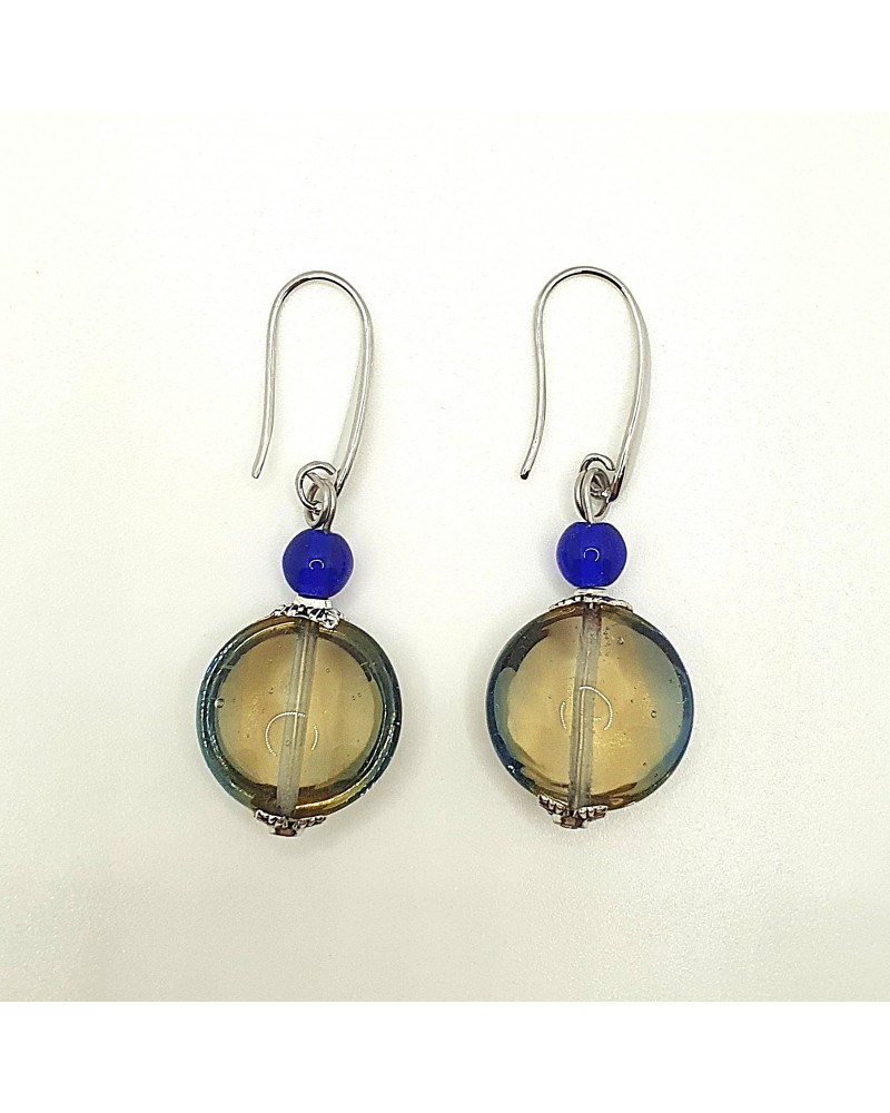 boucles d'oreilles Acqua-bella en verre de Murano  artisans italiens fait à la main