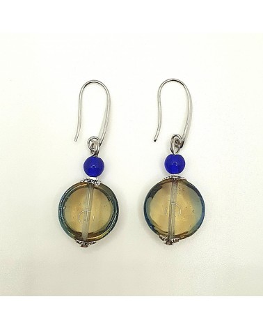 boucles d'oreilles Acqua-bella en verre de Murano  artisans italiens fait à la main