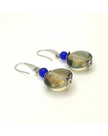 boucles d'oreilles Acqua-bella en verre de Murano  artisans italiens fait à la main