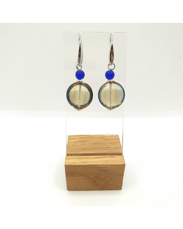 boucles d'oreilles Acqua-bella en verre de Murano  artisans italiens fait à la main