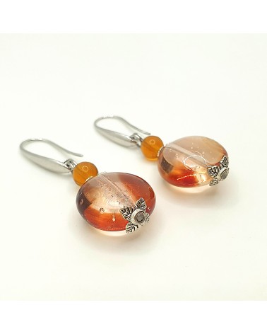 boucles d'oreilles Acqua-bella en verre de Murano  artisans italiens fait à la main