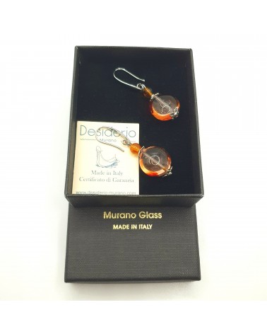 boucles d'oreilles Acqua-bella en verre de Murano  artisans italiens fait à la main