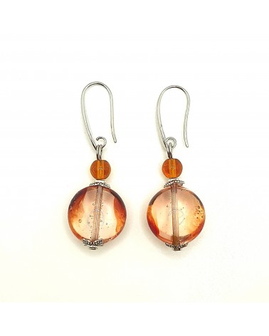 boucles d'oreilles Acqua-bella en verre de Murano  artisans italiens fait à la main