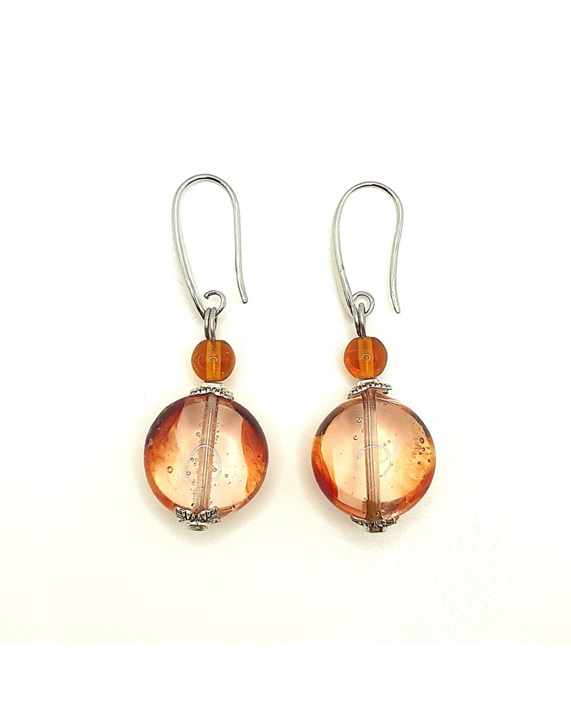 boucles d'oreilles Acqua-bella en verre de Murano  artisans italiens fait à la main