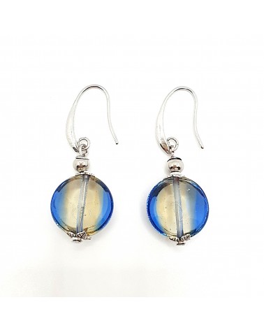 boucles d'oreilles Acqua-bella en verre de Murano  artisans italiens fait à la main
