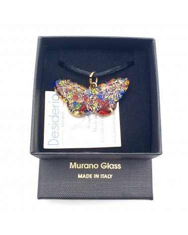 Pendentif Murano papillon bijoux  fait à la main made in Italie