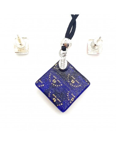 Parure carré en verre de Murano bijoux fantaisies made in Italie