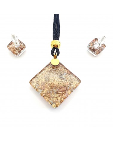 Parure carré en verre de Murano bijoux fantaisies made in Italie