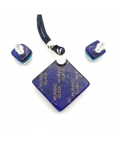 Parure carré en verre de Murano bijoux fantaisies made in Italie