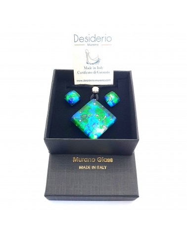 Parure carré en verre de Murano bijoux fantaisies made in Italie