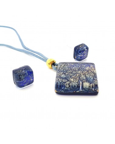 Parure carré en verre de Murano bijoux fantaisies made in Italie