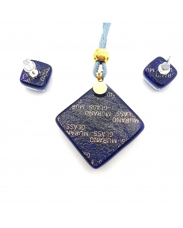 Parure carré en verre de Murano bijoux fantaisies made in Italie Parure carré en verre de Murano bijoux fantaisies made in Italie