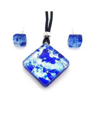 Parure carré en verre de Murano bijoux fantaisies made in Italie