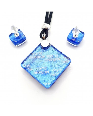 Parure carré en verre de Murano bijoux fantaisies made in Italie Parure carré en verre de Murano bijoux fantaisies made in Italie