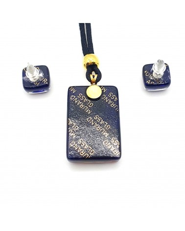 Parure réctangle en verre de Murano bijoux fantaisies made in Italie