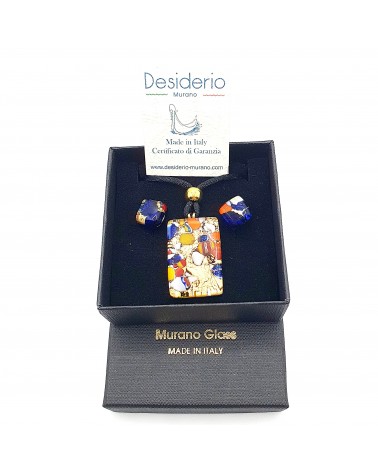 Parure réctangle en verre de Murano bijoux fantaisies made in Italie Parure réctangle en verre de Murano bijoux fantaisies made in Italie