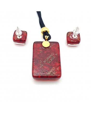 Parure réctangle en verre de Murano bijoux fantaisies made in Italie Parure réctangle en verre de Murano bijoux fantaisies made in Italie