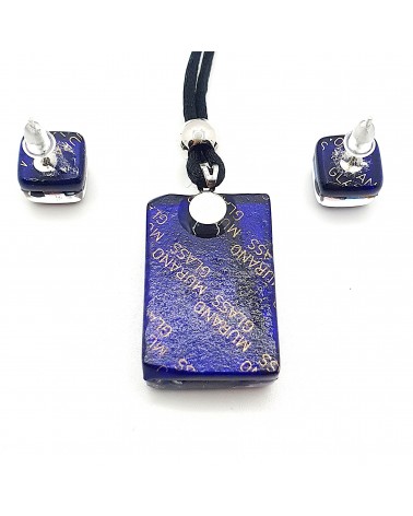 Parure réctangle en verre de Murano bijoux fantaisies made in Italie Parure réctangle en verre de Murano bijoux fantaisies made in Italie