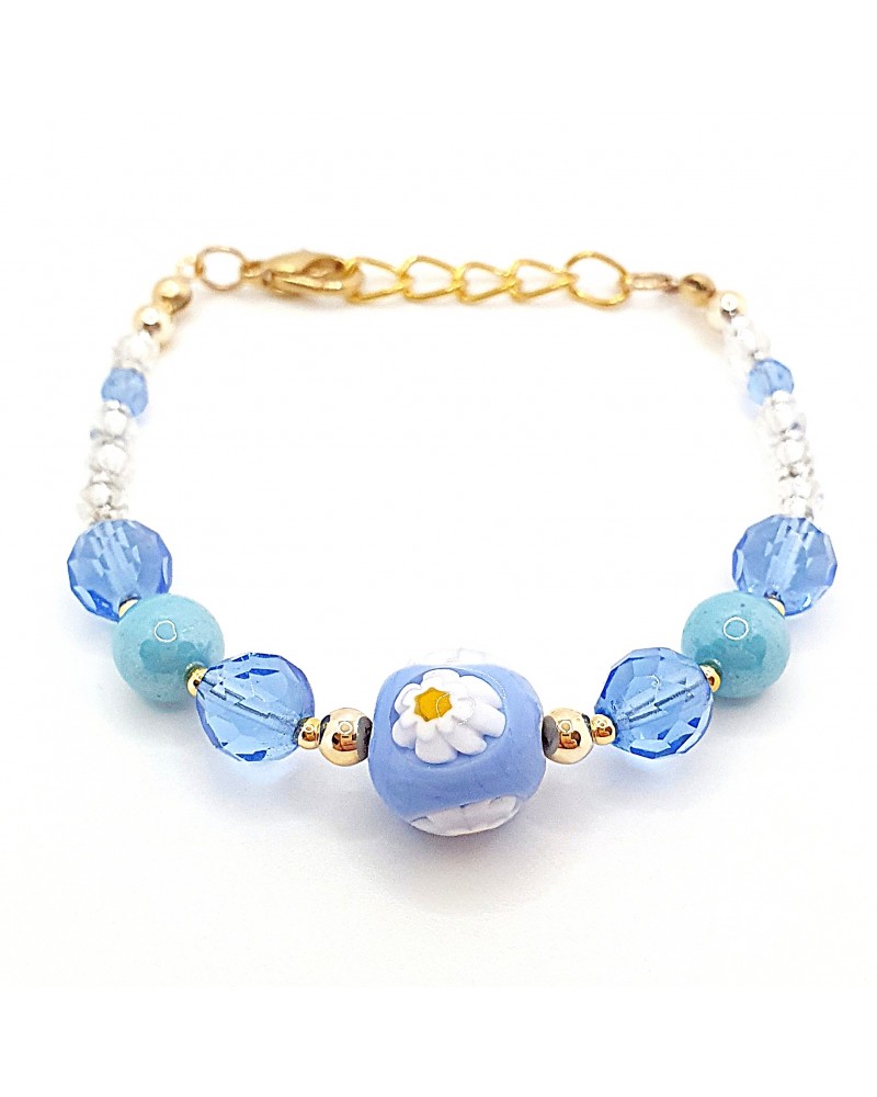 Bracelet swing conteria en verre de Murano créateurs italiens Bracelet swing conteria en verre de Murano créateurs italiens