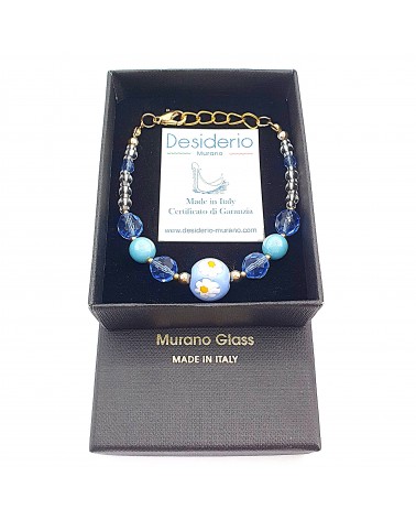 Bracelet swing conteria en verre de Murano créateurs italiens Bracelet swing conteria en verre de Murano créateurs italiens