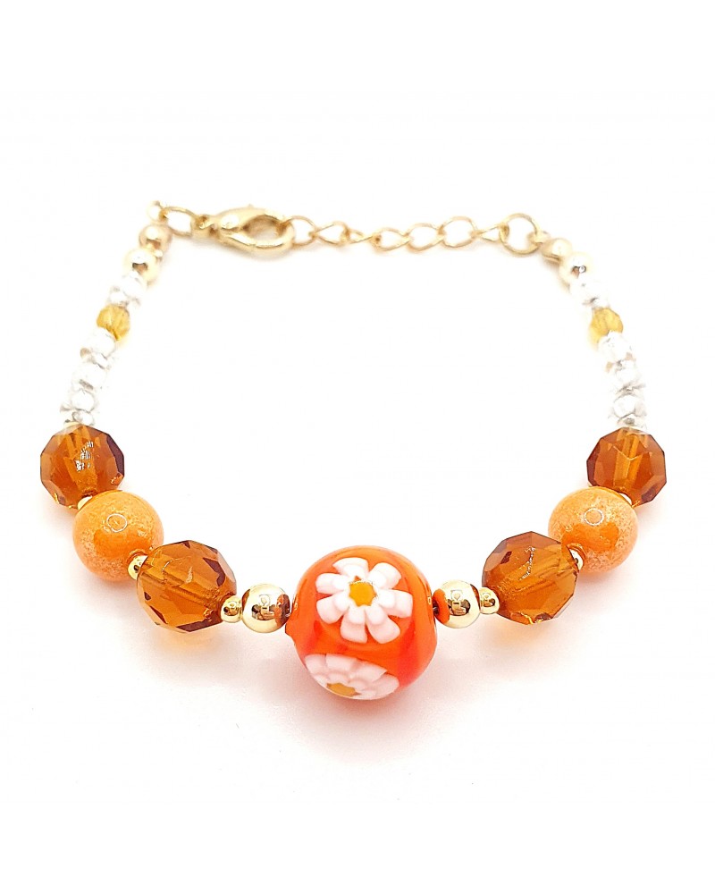 Bracelet swing conteria en verre de Murano créateurs italiens Bracelet swing conteria en verre de Murano créateurs italiens