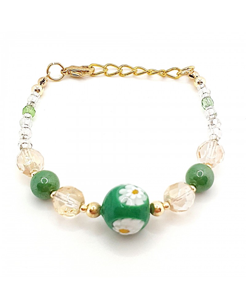 Bracelet swing conteria en verre de Murano créateurs italiens Bracelet swing conteria en verre de Murano créateurs italiens