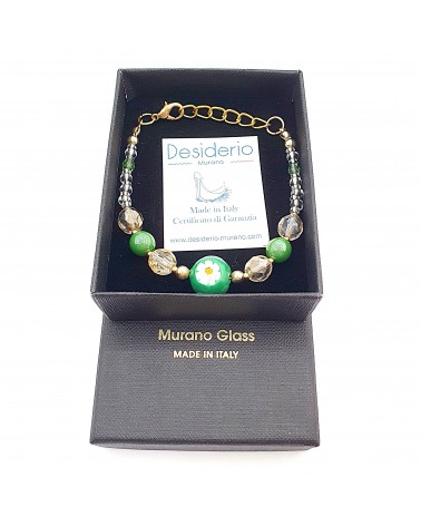 Bracelet swing conteria en verre de Murano créateurs italiens Bracelet swing conteria en verre de Murano créateurs italiens