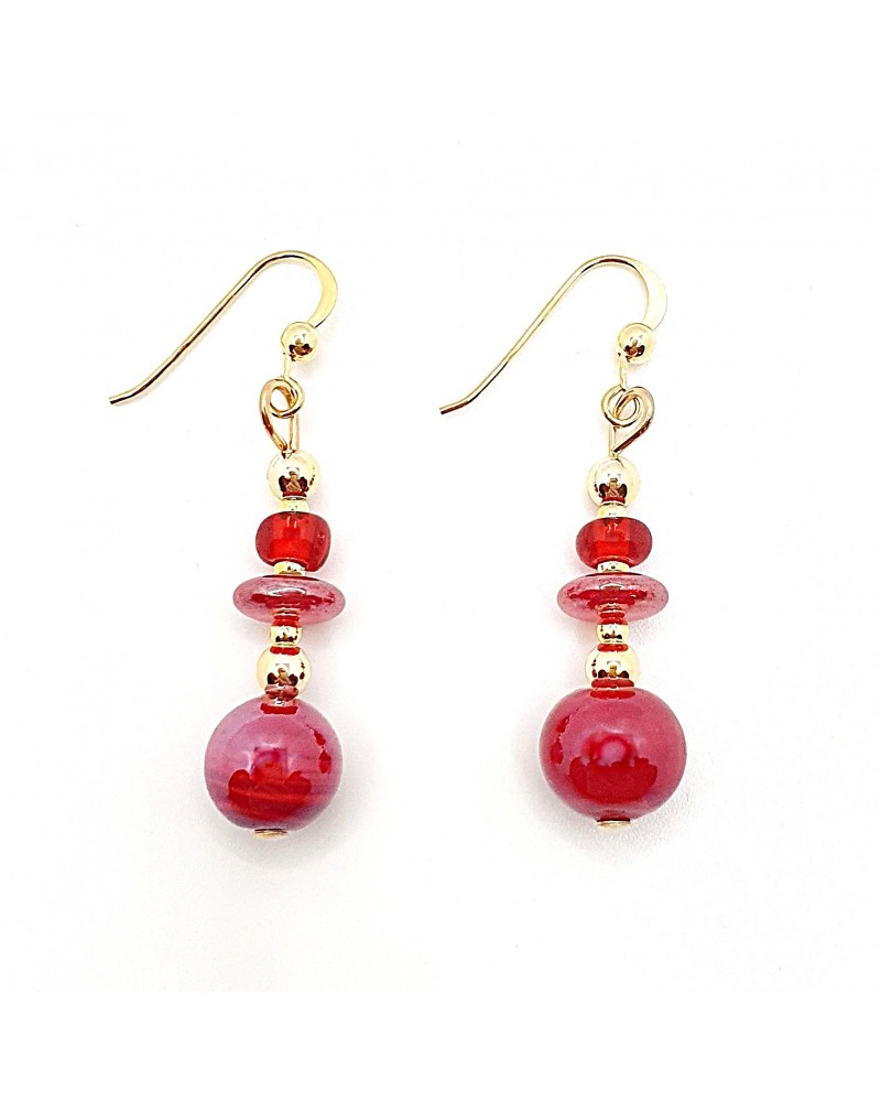 Boucles d'oreilles spritz en verre de Murano bijoux fantaisies made in Italy Boucles d'oreilles spritz en verre de Murano bijoux fantaisies made in Italy