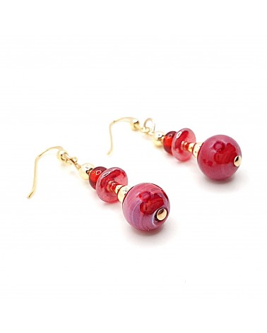 Boucles d'oreilles spritz en verre de Murano bijoux fantaisies made in Italy Boucles d'oreilles spritz en verre de Murano bijoux fantaisies made in Italy