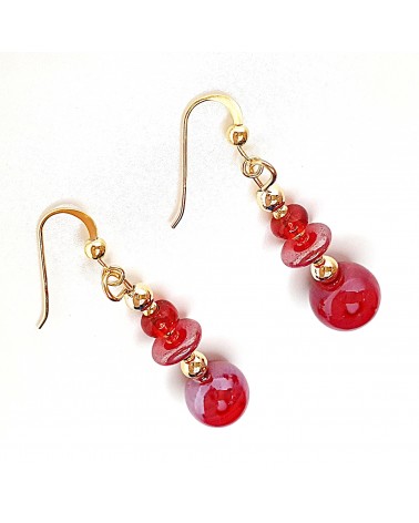 Boucles d'oreilles spritz en verre de Murano bijoux fantaisies made in Italy